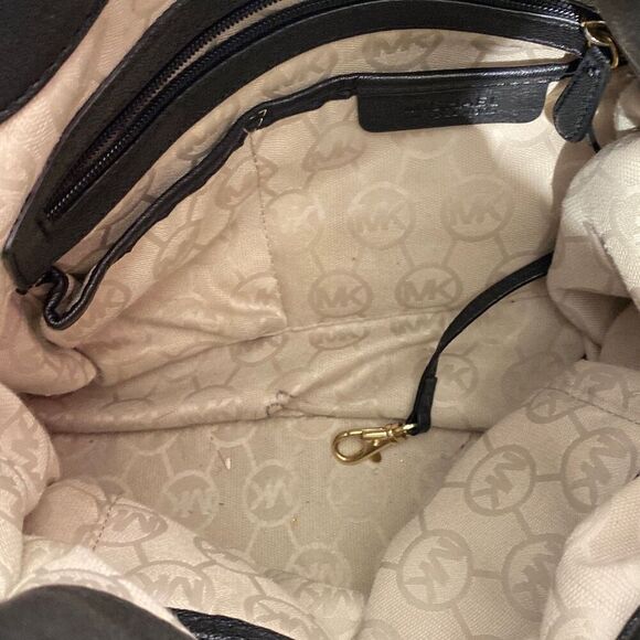 Michael Kors Hamilton Womens Black Chain Strap Leather Tote Bag Size Large - Picture 8 of 11